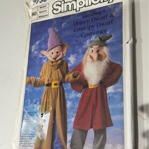 Walt Disney Dopey & Grumpy Dwarf Simplicity costume pattern